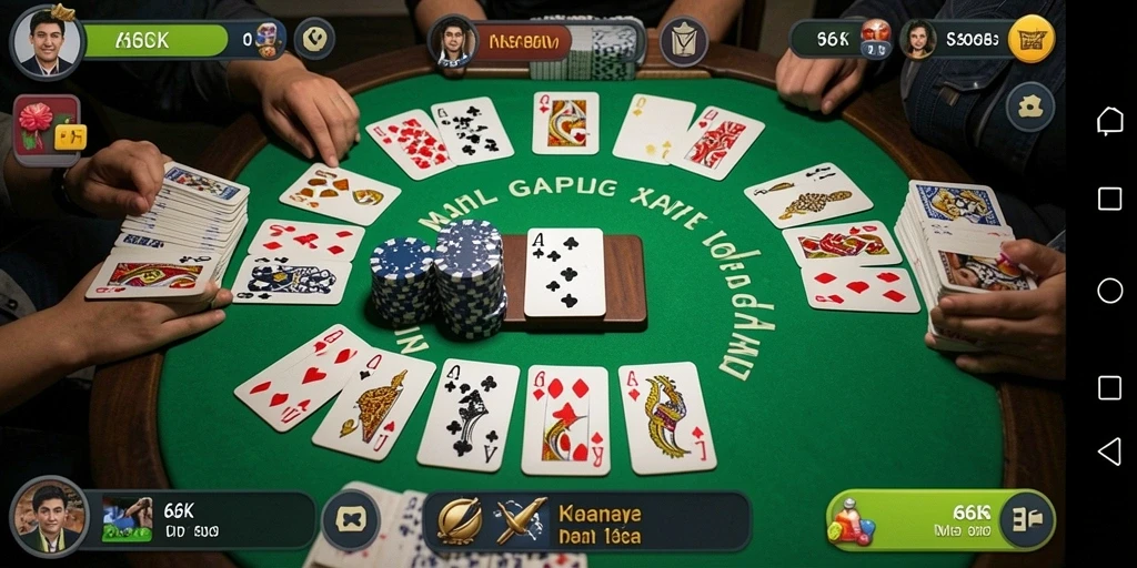Tampilan gameplay seru dari permainan Gaple 66K yang mengasyikkan.