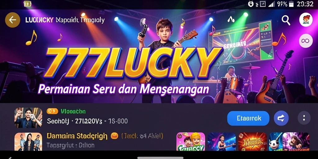 Tampilan menarik dari gameplay 777LUCKY dengan berbagai lagu yang mengasyikkan.