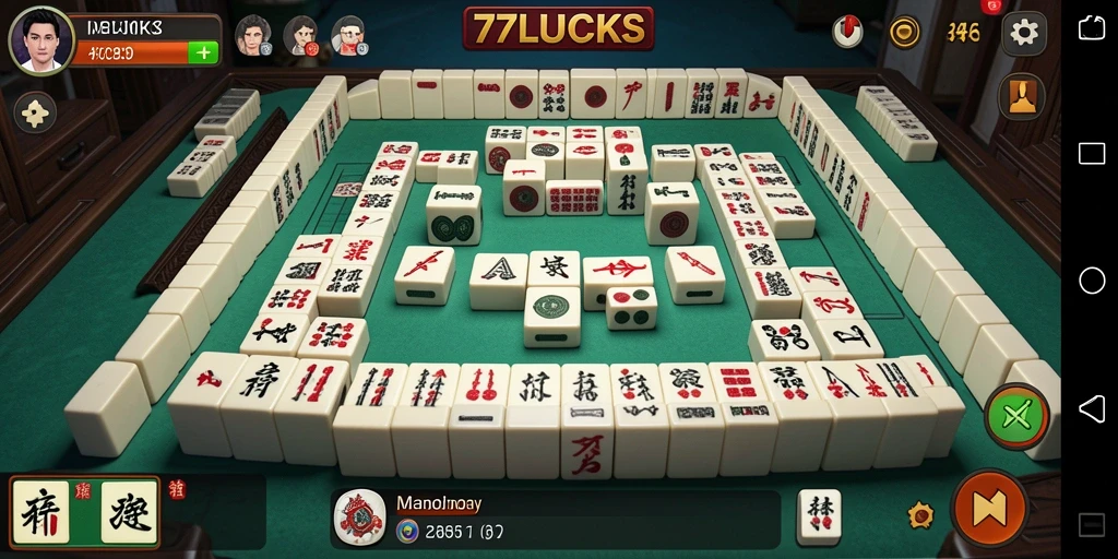 Gameplay seru dari 77LUCKS dengan elemen Mahjong yang menarik.