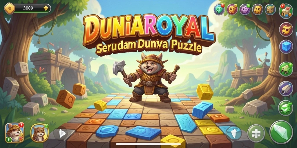 Tampilan gameplay DUNIAROYAL yang penuh warna dan seru.