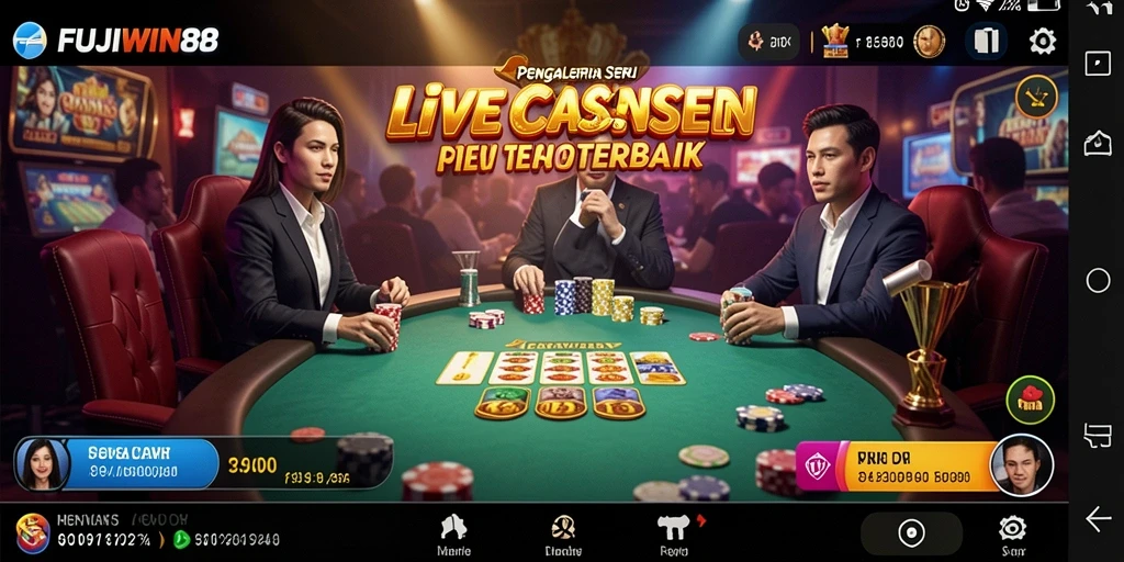 Tampilan gameplay seru FUJIWIN88 dalam suasana Live Casino.