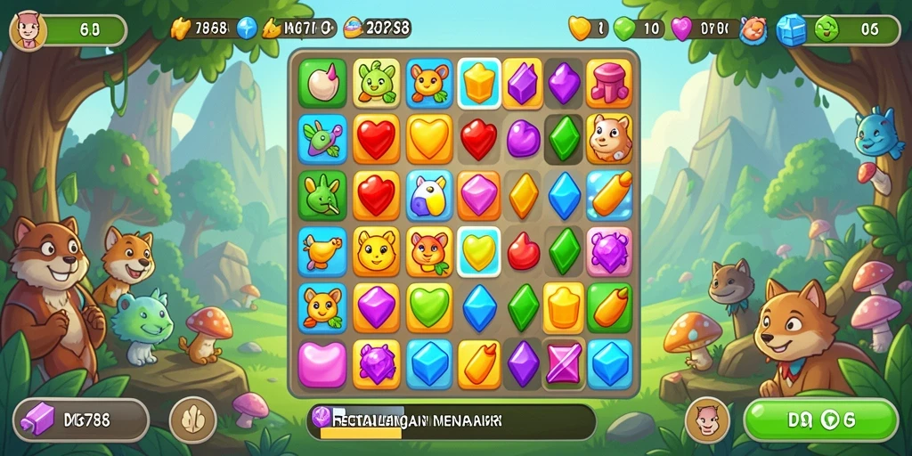 Tampilan gameplay menawan dari ID6788 dengan pencocokan batu permata.