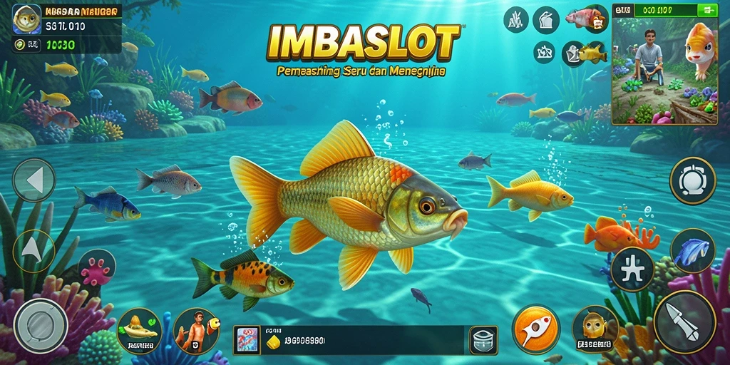 Tampilan gameplay menegangkan saat menangkap ikan di IMBASLOT.