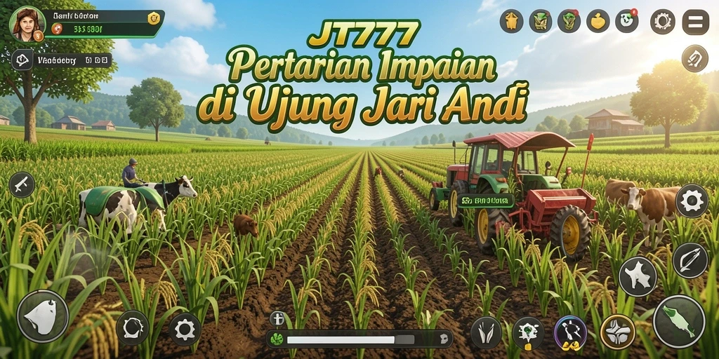 Tampilan asri dari gameplay pertanian yang menakjubkan di JT777.