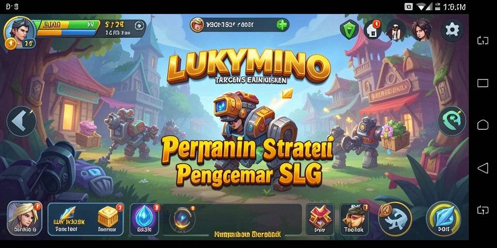Screenshot gameplay menampilkan pertempuran strategi di LUKYMINO.