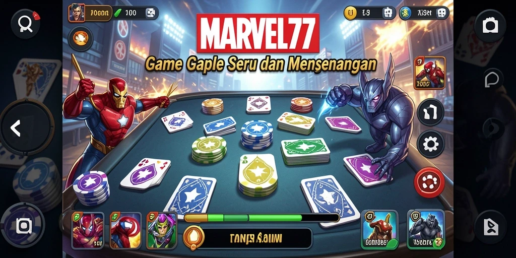 Tampilan gameplay seru Gaple di MARVEL77 yang menggugah selera.