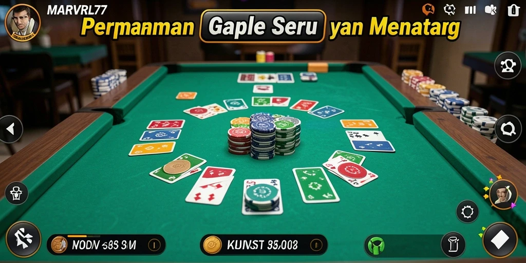 Tampilan gameplay menarik dari permainan Gaple MARVRL77.