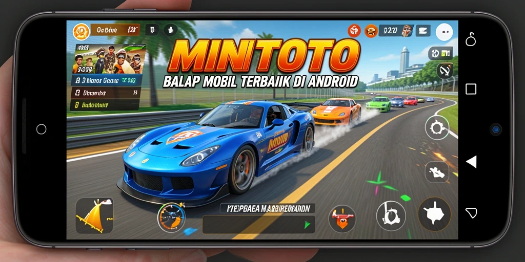 Screenshot gameplay MINITOTO yang menunjukkan aksi balap seru.