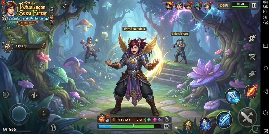 Tangkapan layar gameplay MT966 menunjukkan petualangan seru di dunia fantasi.