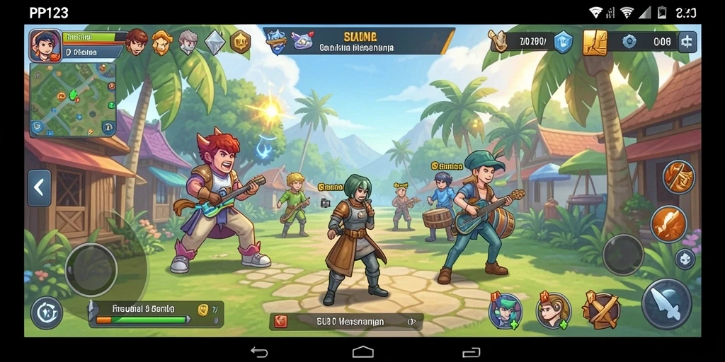 Tampilan gameplay seru dari PP123 dengan banyak tantangan.