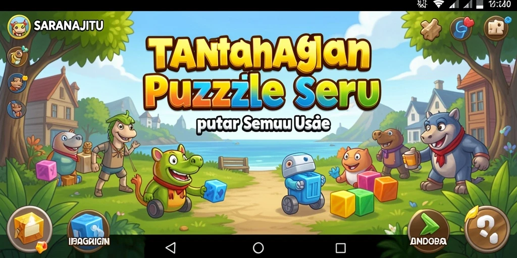 Screenshot menunjukkan gameplay seru dan tantangan teka-teki di SARANAJITU.