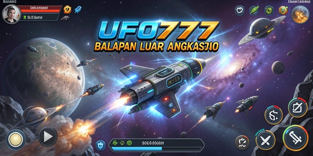 Tampilan gameplay Racing yang mendebarkan di luar angkasa.