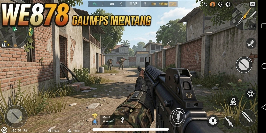 Tampilan menegangkan dalam permainan FPS WE878 yang seru.